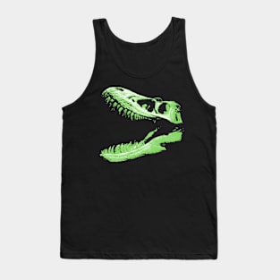 Dinosaur Skull Green Tank Top